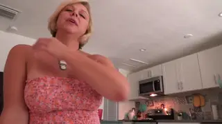 Blonde Stepmom Demands Rimming and Handjob