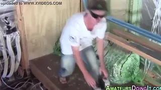 Muscular Tattooed Hunk Rides Toy Until Explosive Finish