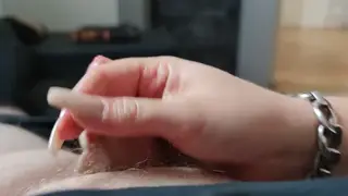 European BBW Teases Cock with Oiled Long Nails