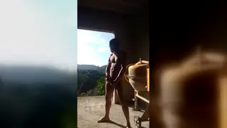 Construction Worker Strokes His Cock Outdoors Until Release