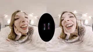 Blonde Petite Solo Shows Off Tattoos and Toys in VR