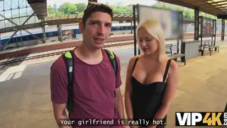 Blonde Teen Loses Virginity in Station Restroom