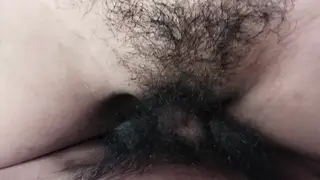 Hairy Lover Takes Her Missionary While He Watches