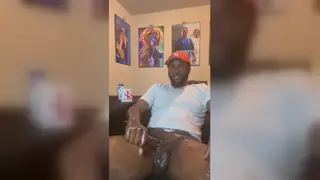 Mature Ebony Daddy Teases Massive BBC With Toy Play