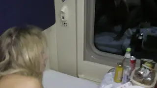 Blonde Stranger Takes Creampie in Train POV Encounter