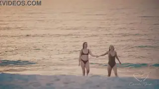 Curvy Lesbians Share Intense Rimming on Sunny Beach