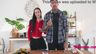 Petite Teen Takes Tattooed Stepdad From Behind