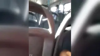 Latino Guy Strokes Thick Cock on Moving Bus Ride
