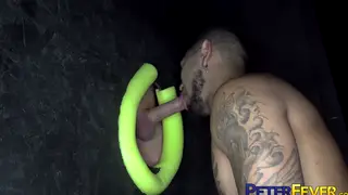 Muscular Stranger Breeds a Redhead Through a Gloryhole