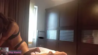 Curvy MILF Pegs Husband in Femdom Bedroom Play