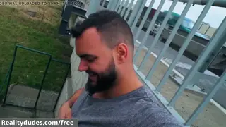 Muscular Europeans Swap Blowjobs Beside Traffic