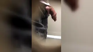 Stranger Drains Femboy Through Gloryhole in Public Bathroom