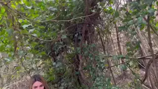 Blonde Girlfriend Gives Oral Pleasure in the Woods