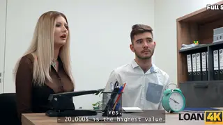 Blonde European Wife Takes Stranger In Office While Husband Watches