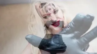 Busty Blonde MILF Teases in Sheer Stockings and Lace