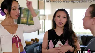 Ebony and Asian Teens Share Tender Oral Pleasure