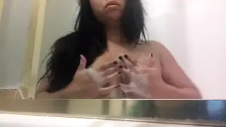 Latina MILF Milks Her Heavy Breasts in Bathtub