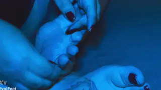 Brunette Latina BBW Dominates with Foot Worship