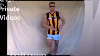 Muscular Aussie Jock Flexes in Nylon Shorts