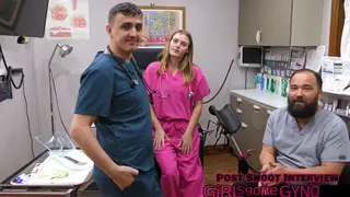 Blonde Student Endures Spanking in Medical Lingerie