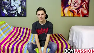 Slim Twink Strokes His Big Cock After a Casting Interview