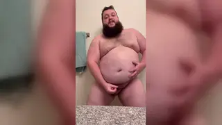 Chubby Bear Shows Off Hairy Body While Stroking