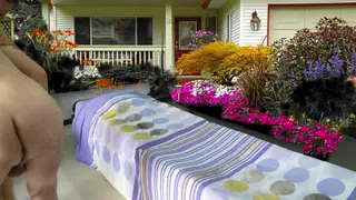 Busty Curvy Woman Enjoys Anal Massage Outdoors