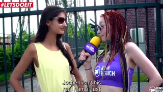 European Teen Bent Over in Public Alley for Rough Doggystyle