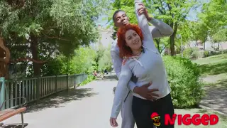 Spanish Redhead Takes Black Coach Publicly in Casting