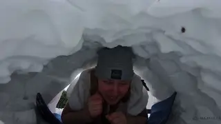 Blonde Bombshell Gets Bent Over in the Igloo for Doggystyle