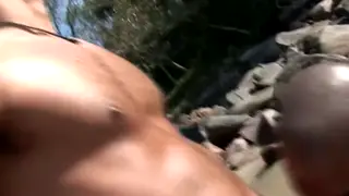 Latino Men Fuck Bareback on a Sunny Beach