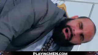 Suit-Clad Hunk Delivers Sloppy Blowjob Before Intense Anal