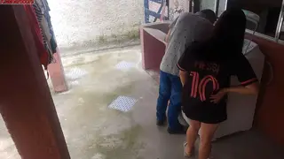 Petite Latina Housewife Fucks the Handyman While Husband Watches
