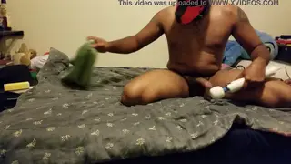 Pierced Pup Plays Solo with Wand and Toys