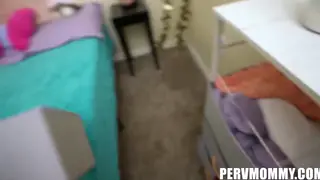 Curvy Stepmom Swallows Stepson's Cock in POV Blowjob