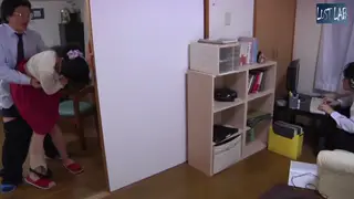 Hairy Japanese Wife Cheats While Husband Watches