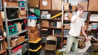 Caught Shoplifter Services Three Men in Reality Threeway