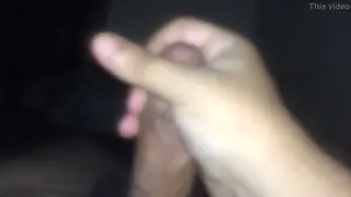 Guy Strokes His Hard Cock in a Private Room