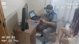 Uniformed Babe Jerks Standing Cock to Messy Cumshot