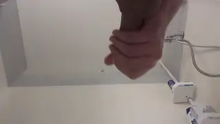 Latina Shows Off a POV Cumshot in the Bathroom