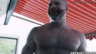 Hairy Bear Takes Thick Cock Deep in Doggystyle