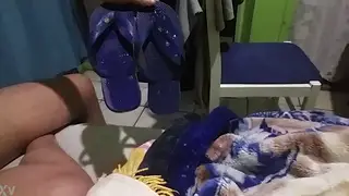 Latino Stud Swallows Cum After Foot Play