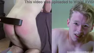 Blond Twink Endures Harsh Belt Spanking