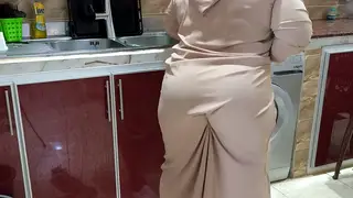 Arab MILF Cheats in Kitchen While Husband Watches