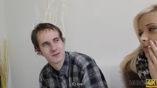 Blonde European Teen Gives Oral Pleasure to Stranger