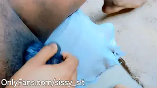 Mature Dom Pisses on Caged Sub in Public Restroom