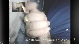 Asian Performer Shows Off on Video Call