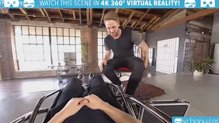 Inked Hunk Gets Edge Play in VR Tattoo Chair