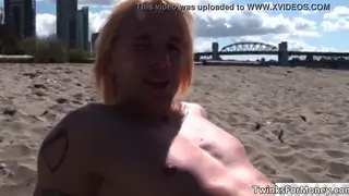Blonde Man Performs Oral Sex on Camera