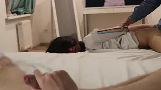 Petite Wife Takes Two Creampies While Her Husband Watches